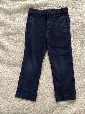 NWOT Boy’s Crewcuts Classic Navy Chino Uniform Adjustable Waist Pants Sz 4 Slim